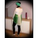 Cream gold top with green muslin back - size M/L