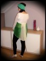 Cream gold top with green muslin back - size M/L