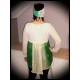 Cream gold top with green muslin back - size M/L